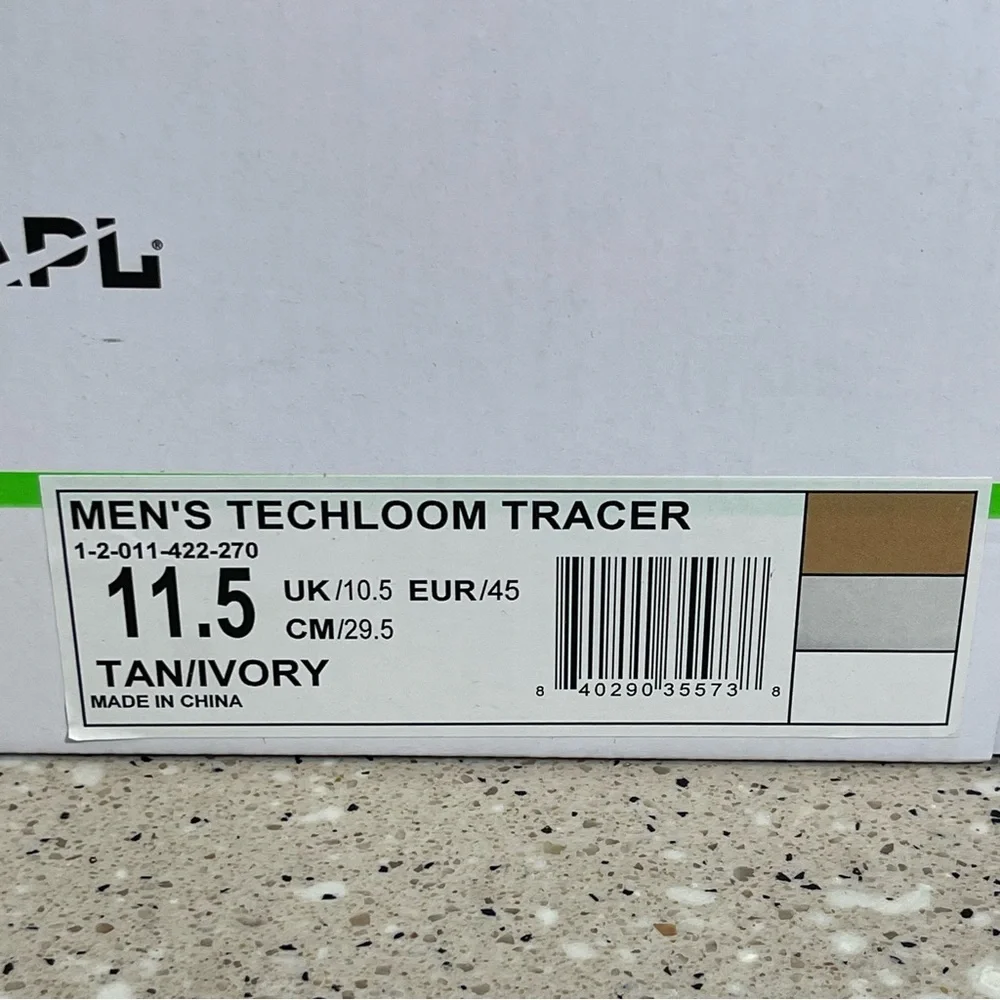 New Men’s APL TechLoom Tracer Size 11.5 Athletic Propulsion Labs in Tan / Ivory
